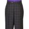 Extrema Violet / Black Plaid With Gold Windowpanes Super 120's Wool Vested Suit HN20119